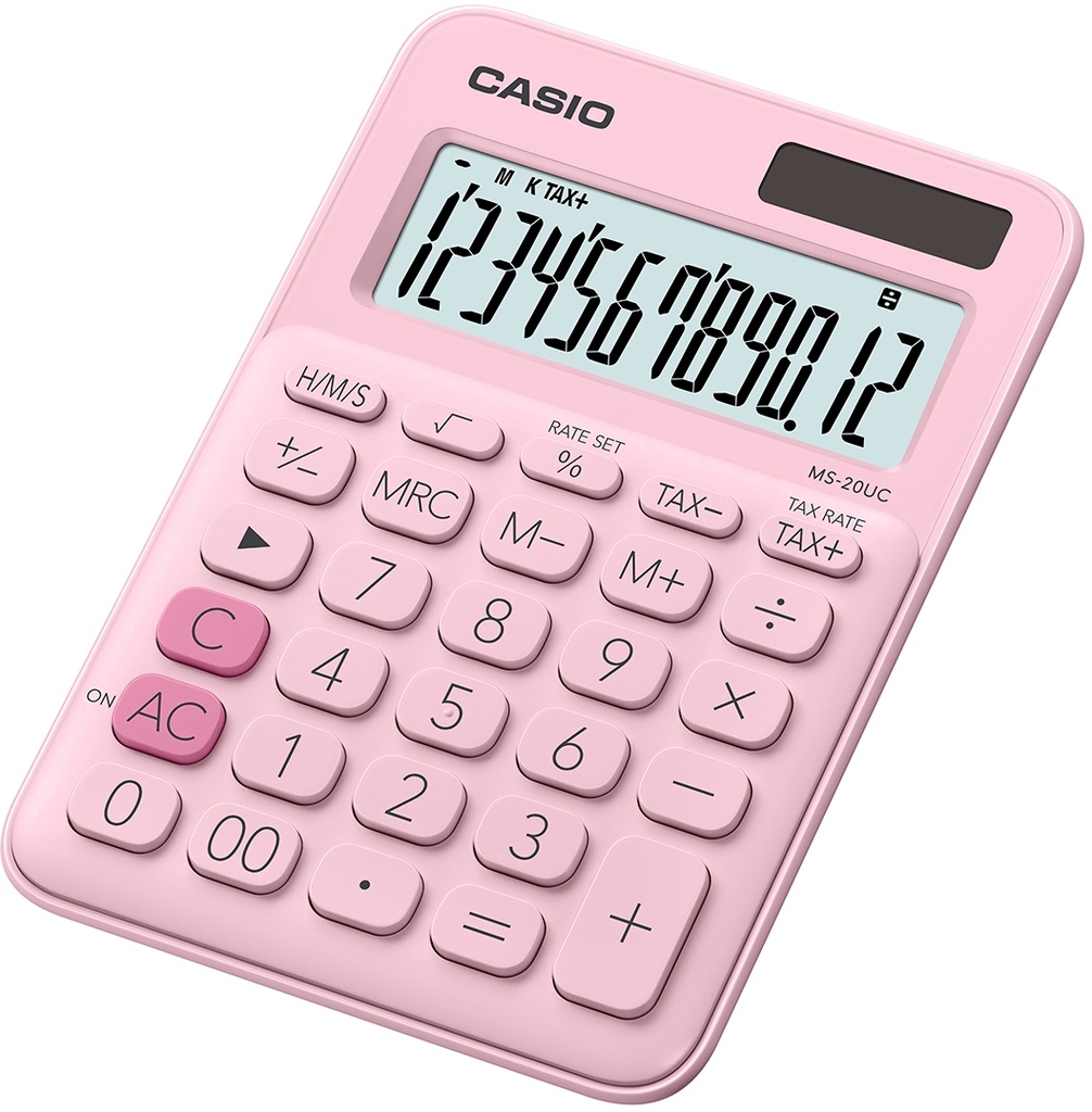 Casio MS 20 UC stolní kalkulačka displej 12 míst růžová
